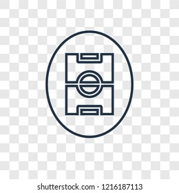Soccer field concept vector linear icon isolated on transparent background, Soccer field concept transparency concept in outline style