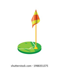 soccer field corner with flag isolated