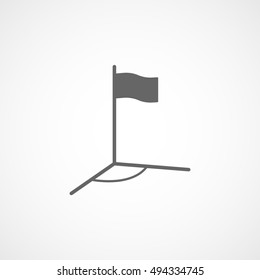 Soccer Field Corner Flat Icon On White Background