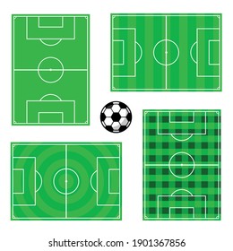 Soccer field designs and ball vector 