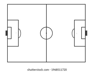 Soccer field drawing. vector illustration