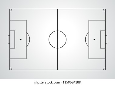 Soccer field, European Football stadium. court for sport game. Playgroung template. Vector