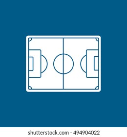 Soccer Field Flat Icon On Blue Background