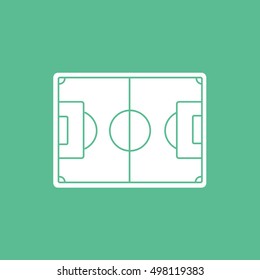 Soccer Field Flat Icon On Green Background