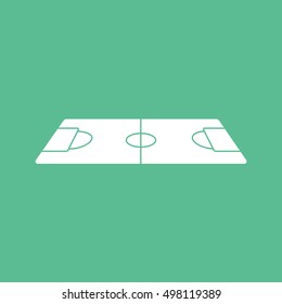 Soccer Field Flat Icon On Green Background