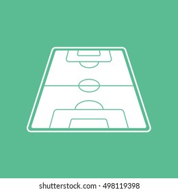 Soccer Field Flat Icon On Green Background