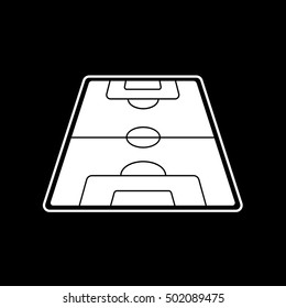 Soccer Field Flat Icon On Black Background