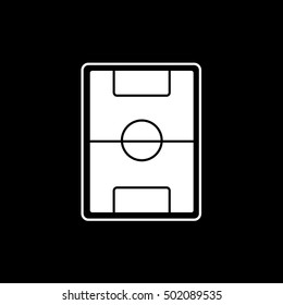 Soccer Field Flat Icon On Black Background