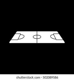 Soccer Field Flat Icon On Black Background