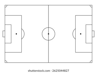 Soccer field in flat style
