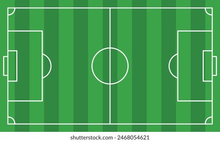 Campo de fútbol en estilo plano. Ilustración vectorial de estadio de fútbol en fondo aislado. Concepto de negocio de signo de Plan deportivo.