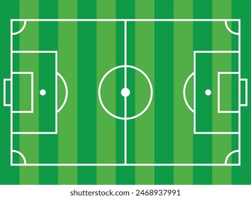 Soccer field in flat style. Football stadium vector illustration on isolated background. Sport plan sign business concept.