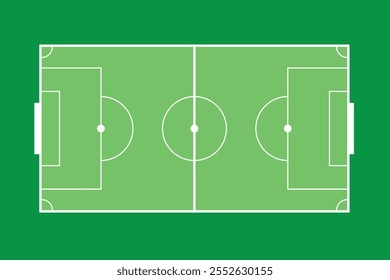 Soccer field in flat style. Football stadium vector illustration on isolated background. Sport plan sign business concept.