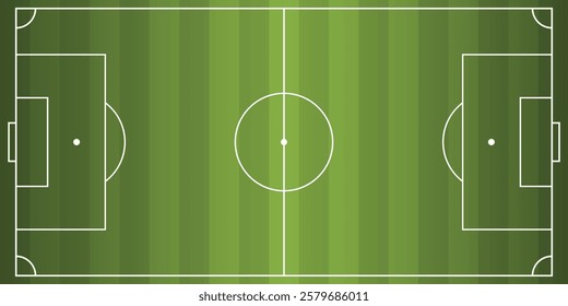Soccer field in flat style. Football stadium vector illustration on isolated background. Sport plan sign business concept.