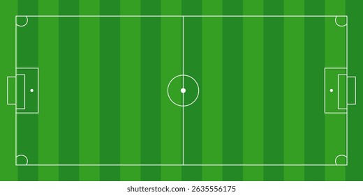 Soccer field in flat style. Football stadium vector illustration on isolated background. Sport plan sign business concept.