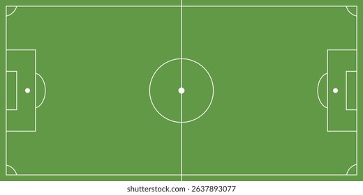 Soccer field in flat style. Football stadium vector illustration on isolated background. Sport plan sign business concept.