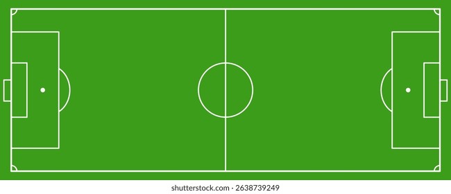 Soccer field in flat style. Football stadium vector illustration on isolated background. Sport plan sign business concept. Editable stroke