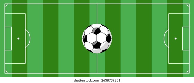 Soccer field in flat style. Football stadium vector illustration on isolated background. Sport plan sign business concept. Editable stroke