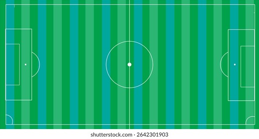soccer field in flat style. football stadium vector illustration on isolated background. sport plan sign business concept.