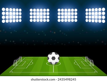 Soccer Field or Football Court. Vector Illustration. 