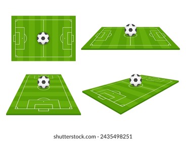 Soccer Field or Football Court. Vector Illustration. 