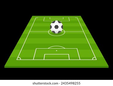 Soccer Field or Football Court. Vector Illustration. 