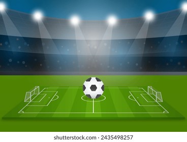 Soccer Field or Football Court. Vector Illustration. 