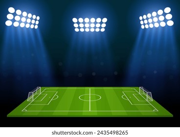 Soccer Field or Football Court. Vector Illustration. 