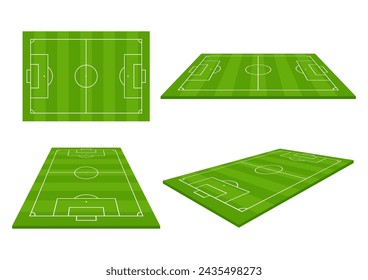 Campo de fútbol o cancha de fútbol. Ilustración vectorial. 