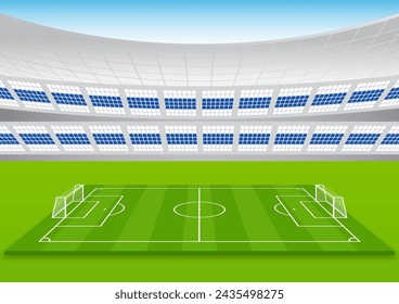 Soccer Field or Football Court. Vector Illustration. 