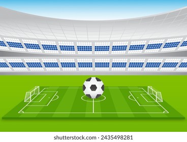 Soccer Field or Football Court. Vector Illustration. 
