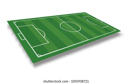 Soccer field or football field isolated on white background. Vector illustration.EPS 10