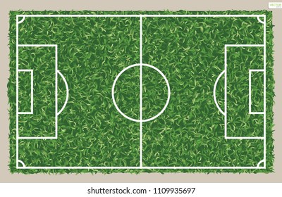 Soccer field or football field pattern and texture for background. Vector illustration.