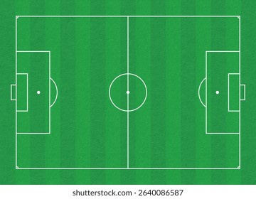 Soccer Field or Football Pitch Top View Diagram Vector Illustration