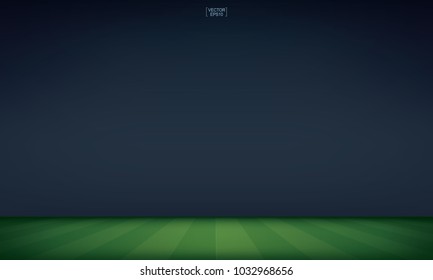 Soccer field or football field stadium background. Vector illustration.