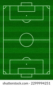 Soccer field. Football stadium. Green grass with line isolated on white background for design prints. Front yard top view. Border frame park sport play. Formation competition. Vector illustration