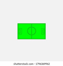 Soccer field, football stadium, linear outline icon of sport.