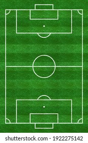 Soccer field. Football stadium. Vertical background of green grass painted with line. Sport play. Overhead view. Pitch green. Ground pattern texture. Playground top plan. Fotball court. Vector - Shutterstock ID 1922275142