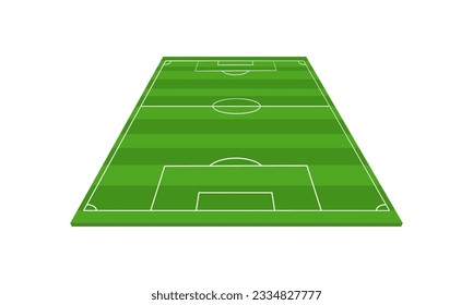 Soccer field or football field. Striped football field. Perspective elements. Vector illustration.