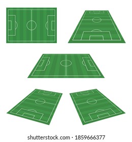 Soccer field & Football vector court collection, Perspective elements. Vector illustration.