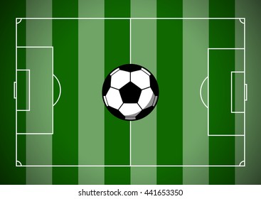Soccer field with football, soccer, Vector Illustration eps10 