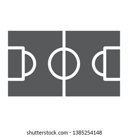 Soccer field glyph icon, sport and football, stadium sign, vector graphics, a solid pattern on a white background, eps 10.