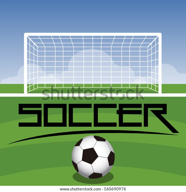 Soccer Field Goal Ball Text Stock Vector Royalty Free