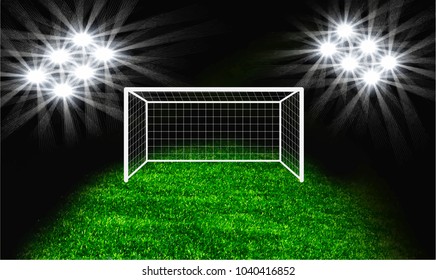 Soccer field with goal,vector illustration