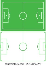 Soccer field with grass. Football game sport concept. Green vector illustration