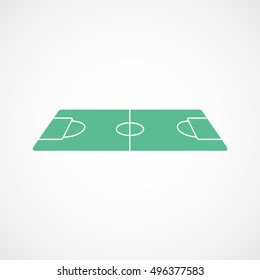 Soccer Field Green Flat Icon On White Background