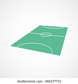 Soccer Field Green Flat Icon On White Background