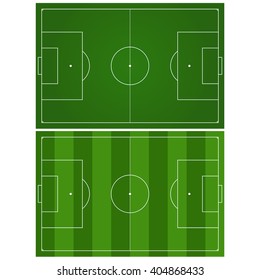 Soccer field. Green football stadium Top view. Vector illustration.