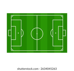 Soccer field with green grass illustration. Football field vector. Football pitch. Marking of football field, soccer field.