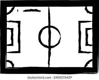 Soccer Field hand drawn vector illustration